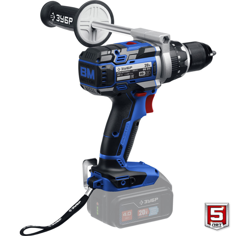 Бесщеточная дрель-шуруповерт 20 В 100 Н·м без АКБ Профессионал ЗУБР Т7 DB-211