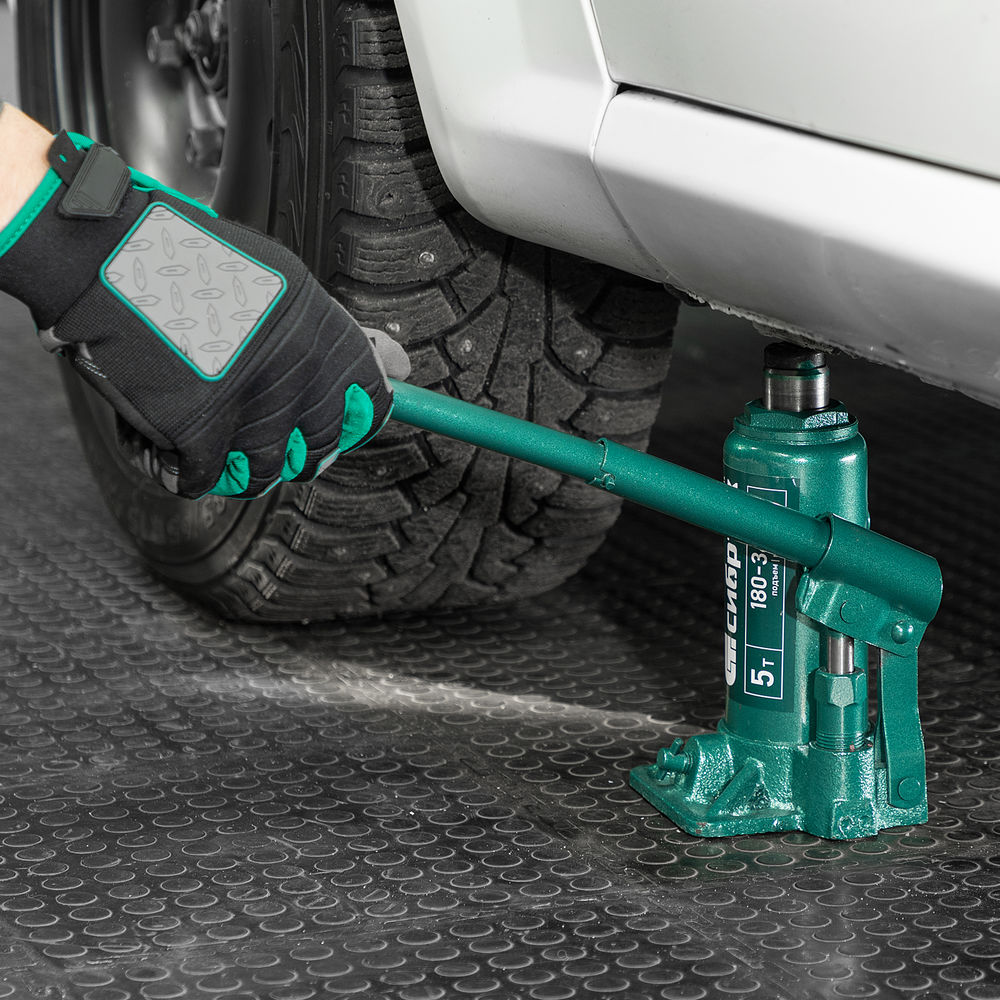 Домкрат гидравлический бутылочный, 5 т, 180-340 мм, в пласт. кейсе Сибртех