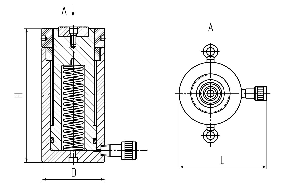 Домкрат грузовой с фиксирующей гайкой ДГ30П50Г (КВТ) 84582