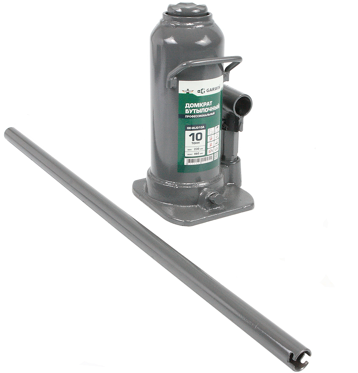 Домкрат бутылочный профессиональный 10 т, 230-460 мм GARWIN PRO GE-WJ010A