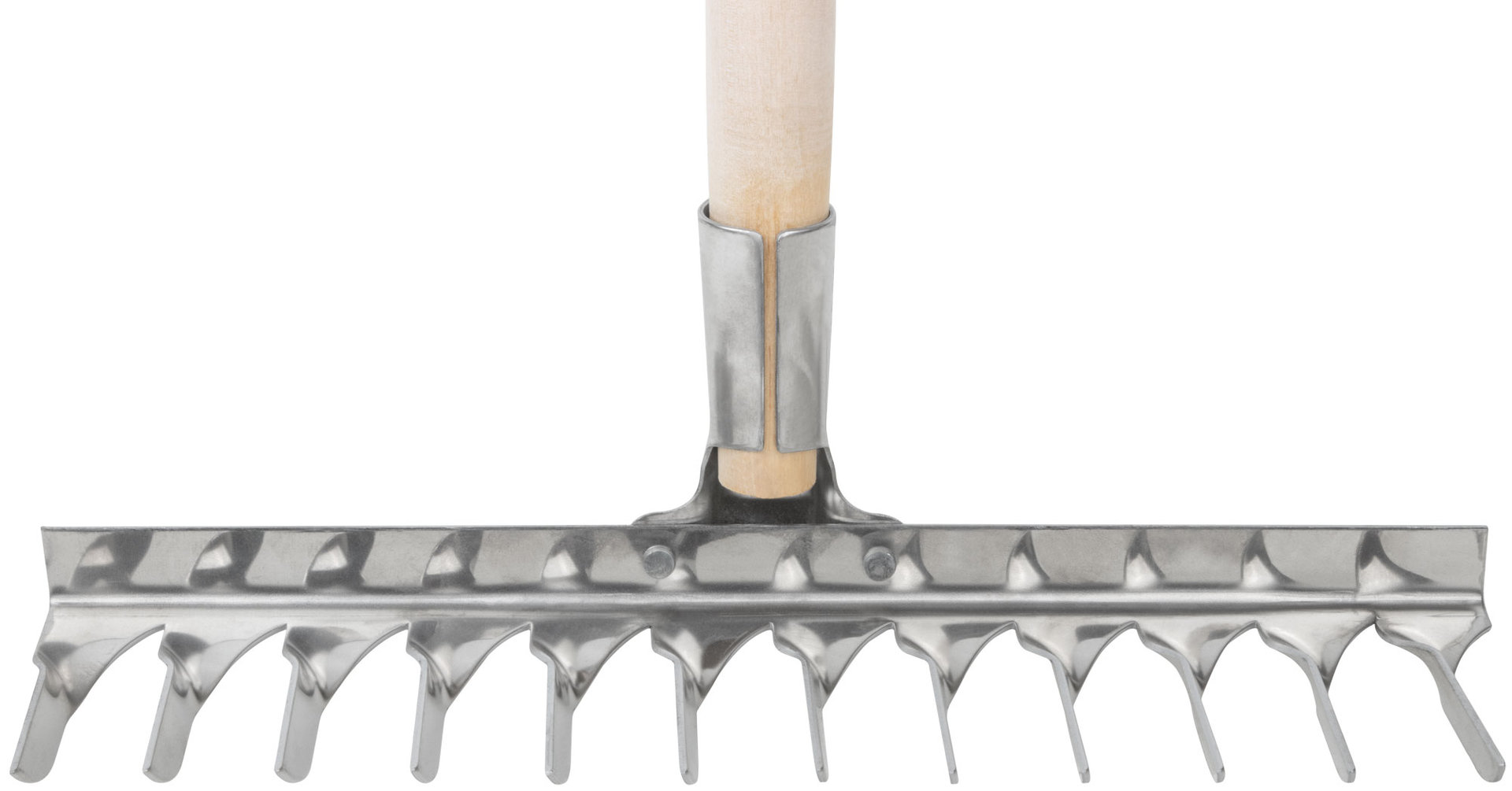 Грабли, витой зуб, нержавеющая сталь, 12 зубьев, с деревянным черенком (76983)