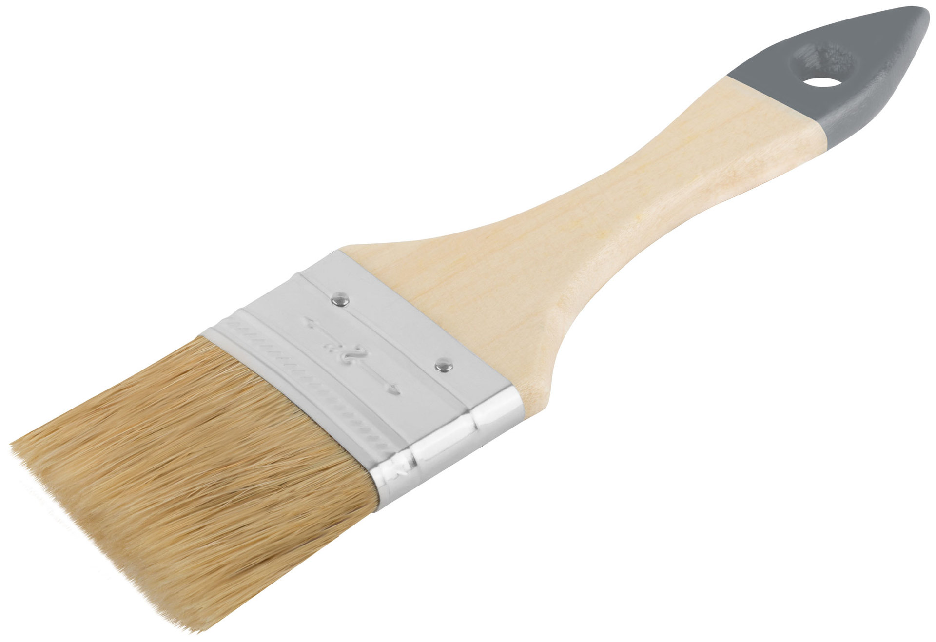 Кисть флейцевая Лайт, натур. cветлая щетина, деревянная ручка 2 (50 мм) (00805)