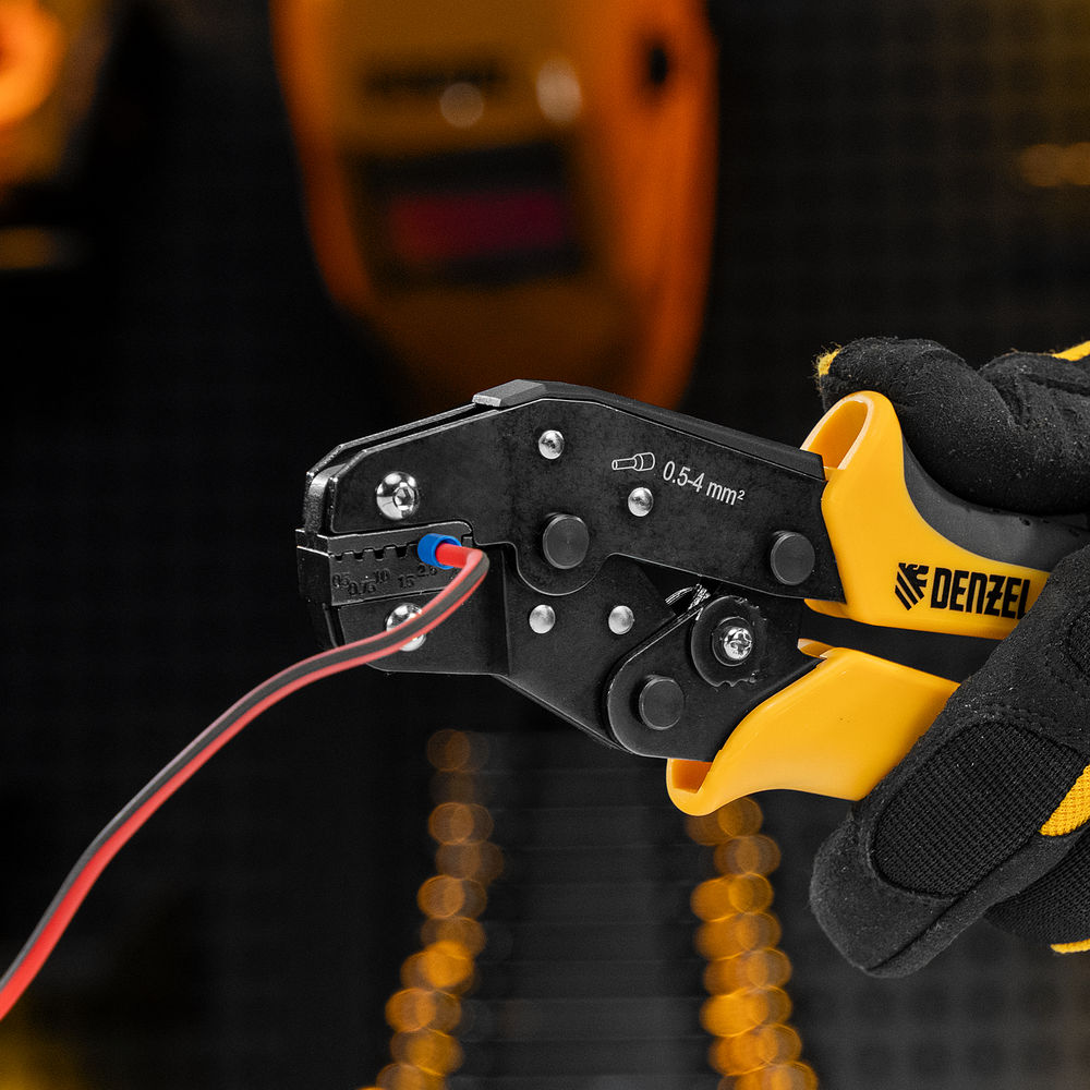 Клещи для обжима наконечников штыревых НШВ, НШВИ, НШВИ-2, 0,5-4 мм2 Denzel (17743)