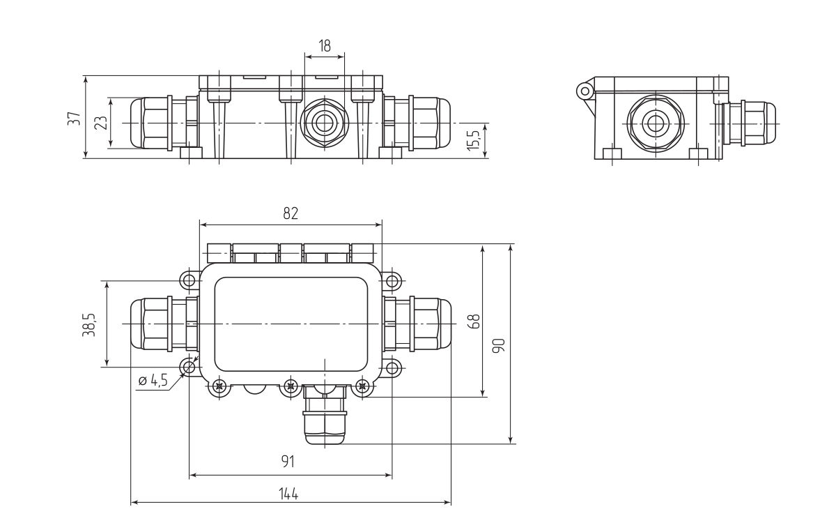Коробка распределительная герметичная MG Box M-3 IP68 (Fortisflex) (89512)