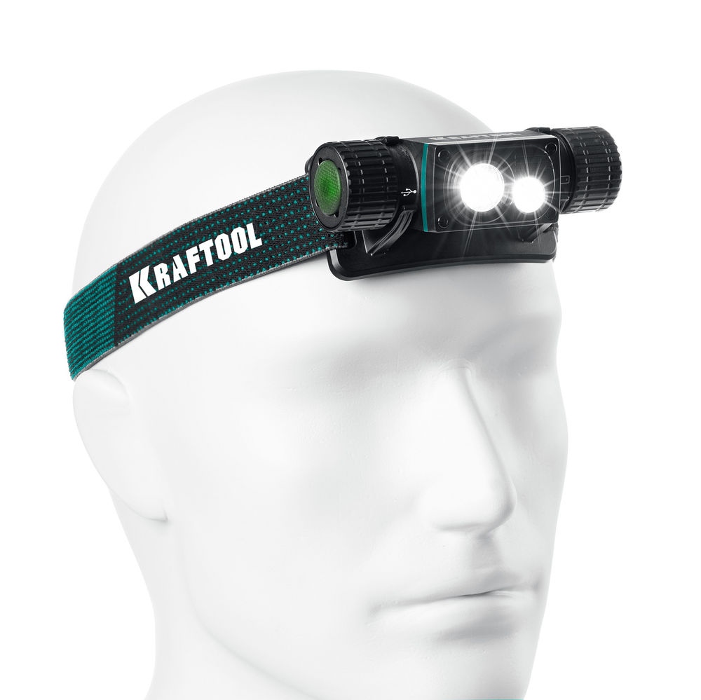 Фонарь налобный/ручной аккумуляторный 1000 лм, 4 режима, 3в1, 2200мАч KH-7 KRAFTOOL 56450