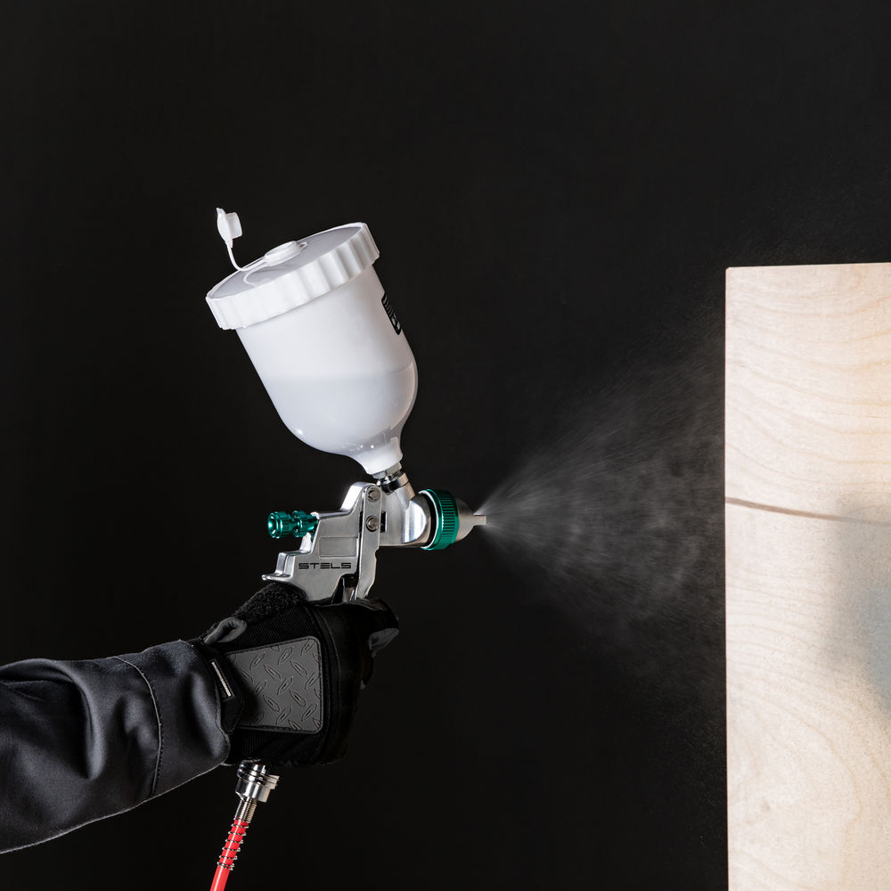 Краскораспылитель AG 801 HVLP, гравитационный, сопло 1.5 мм и 1.8 мм Stels (57360)