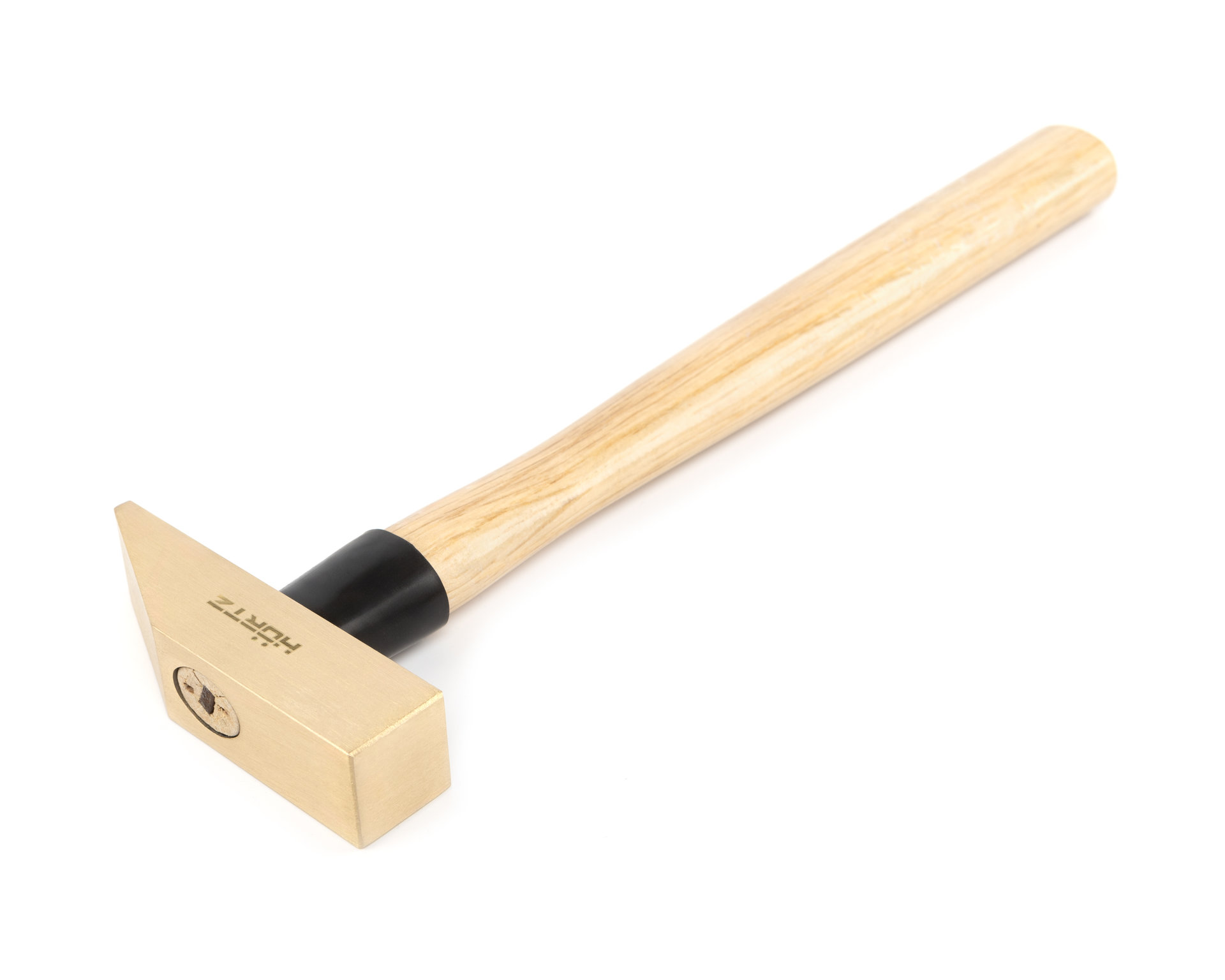 Молоток слесарный квадратный боек 0,5 кг латунь рукоятка дерево искробезопасный, HORTZ