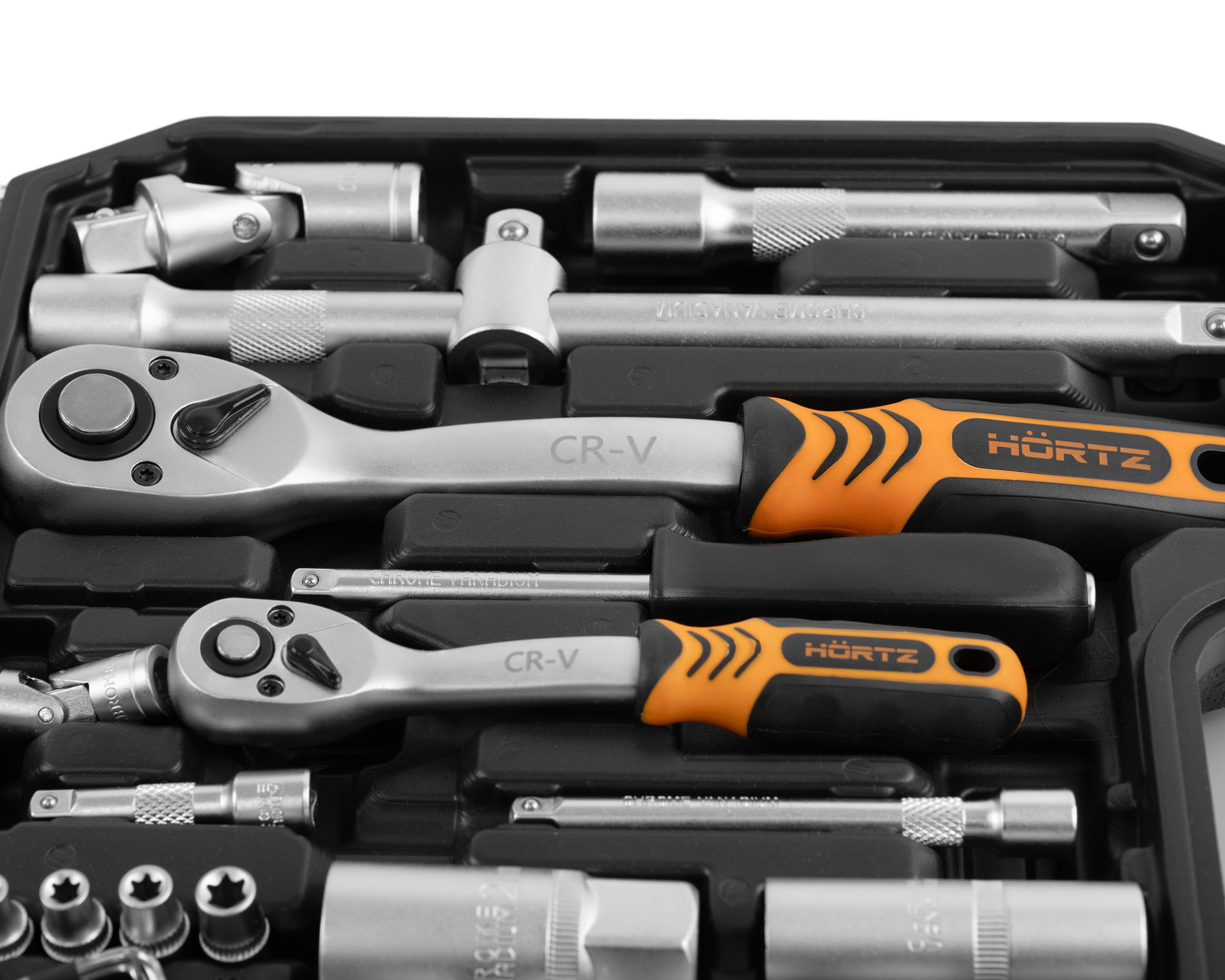 Набор инструментов 108 предметов 1/2" & 1/4", CRV, профессиональный в кейсе HORTZ 1187697