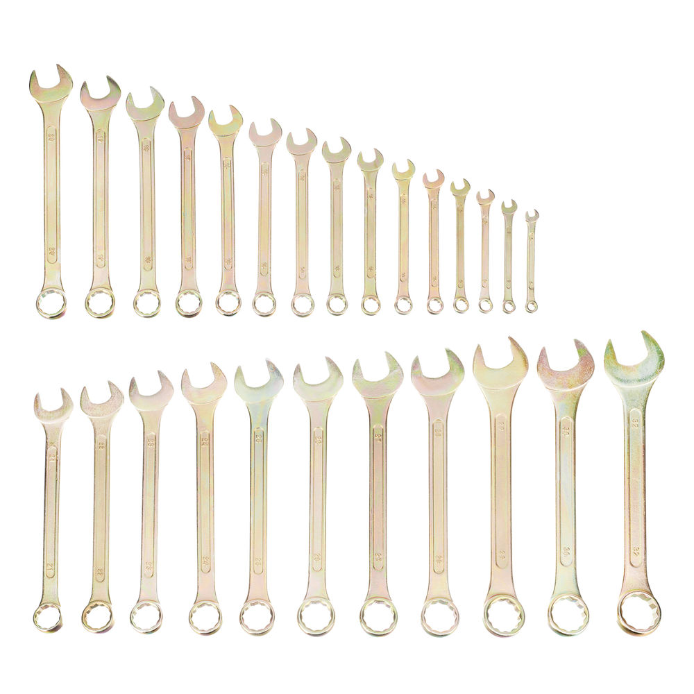 Набор ключей комбинированный 6-32 мм, 26 шт, желтый цинк Сибртех (15445)