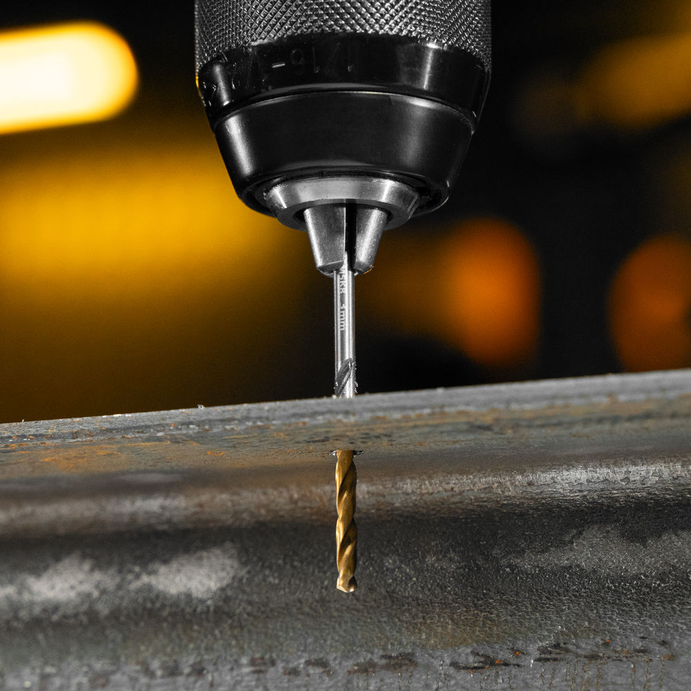 Набор сверл по металлу, 1-10 мм, Р6М5К8-TiN, Golden Tip, 10 шт Denzel (723005)