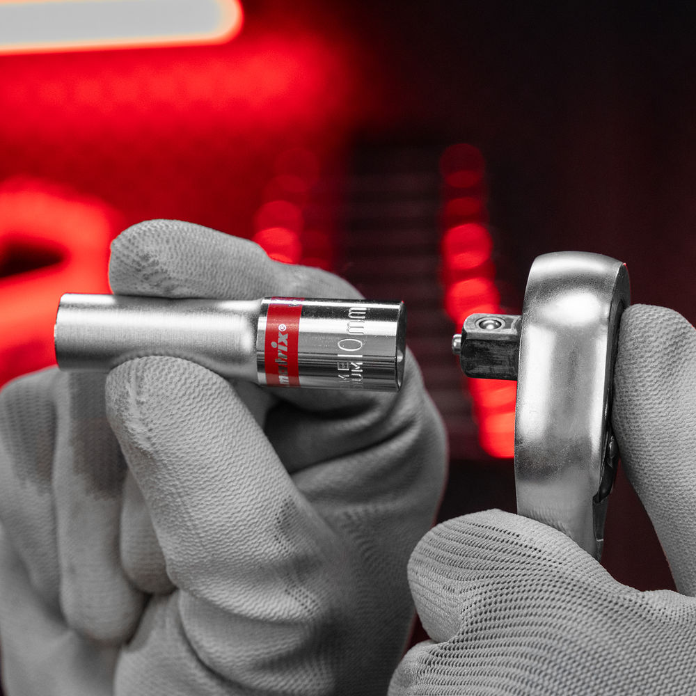 Набор удлиненных торцевых головок 3/8, 6 гранные, CrV, 8-19мм, 10 штук Matrix