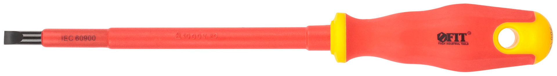 Отвертка изолированная 1000 В, CrV сталь, прорезиненная ручка 6,5х150 мм SL (55899)