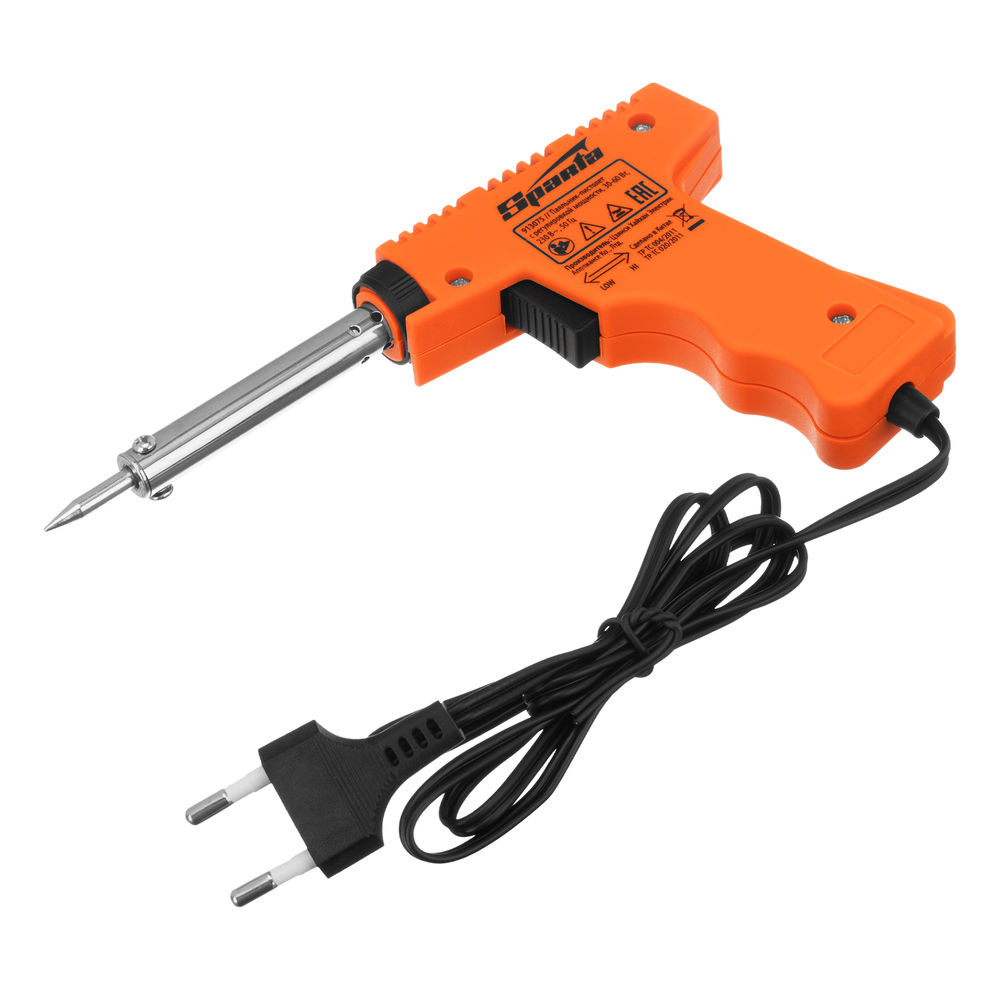Паяльник-пистолет с регулировкой мощности 30-60 Вт, 220 В Sparta (913075)