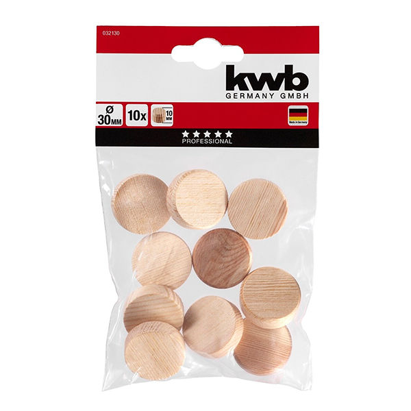 Пробка деревянная kwb D30х10мм 10шт (0321-30)