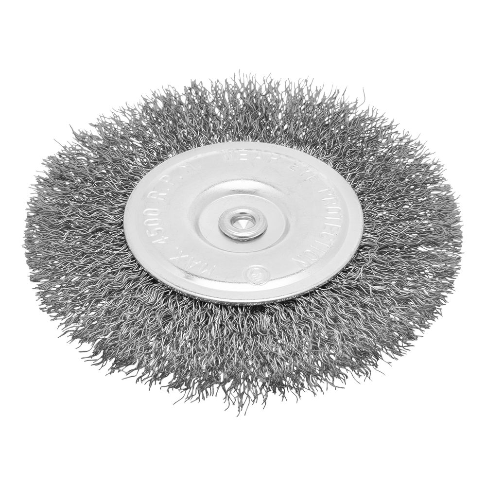 Щетка для дрели 100 мм, плоская со шпилькой, витая проволока Сибртех (744507)