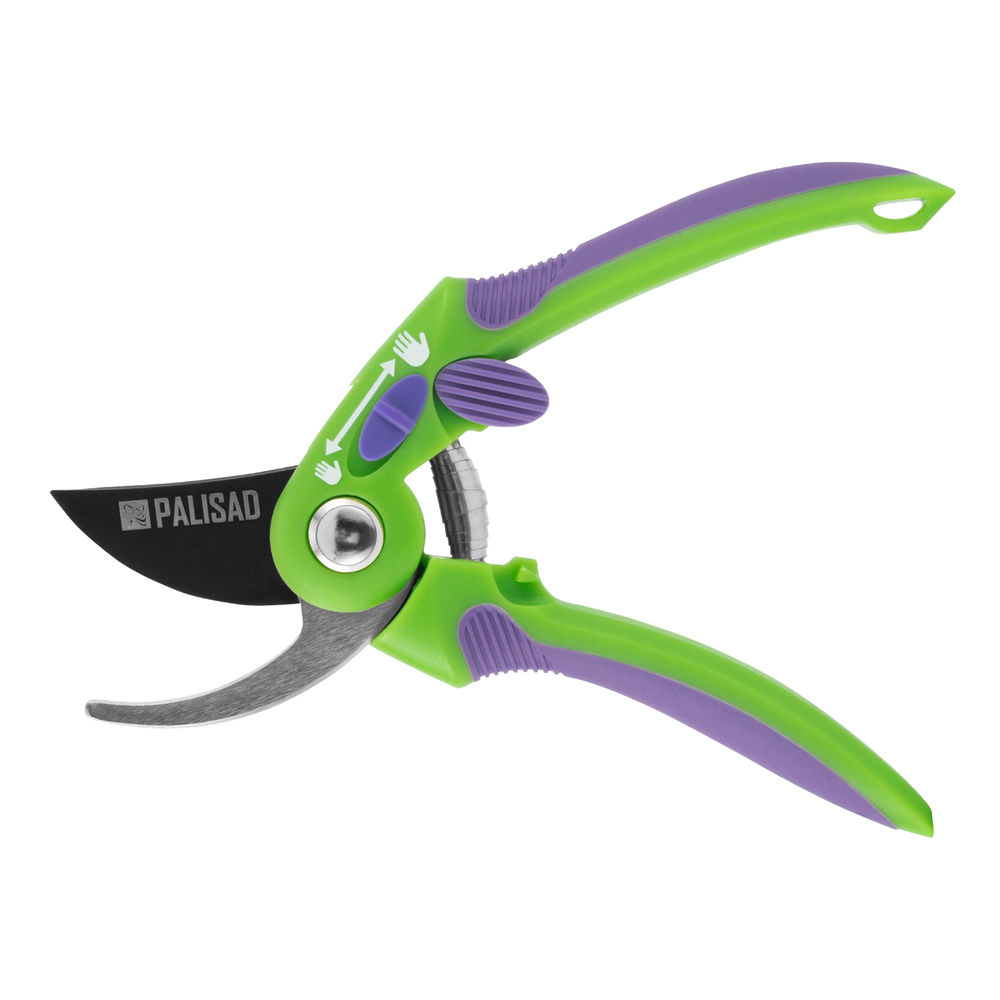 Секатор прямого реза, 215 мм, регулировка захвата, двухкомпонентные рукоятки, Palisad (60485)