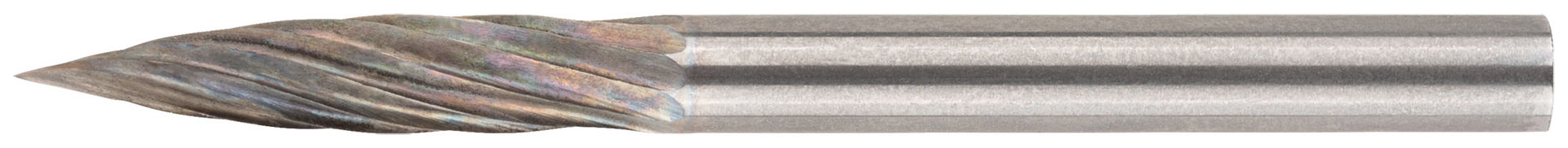 Шарошка карбидная Профи, штифт 3 мм (мини), цилиндрическая с острым наконечником (36584)