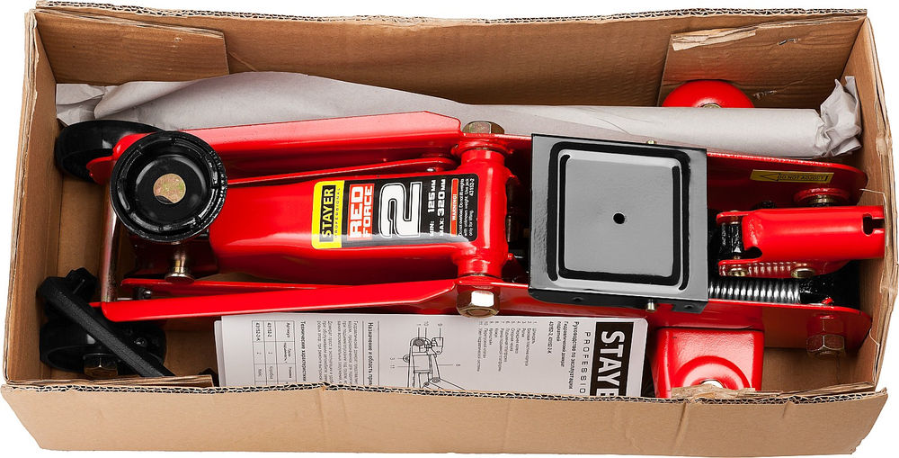 Домкрат подкатной 2 т, 125 - 320 мм для легковых а/м R-22 RED FORCE Professional STAYER 43152-2