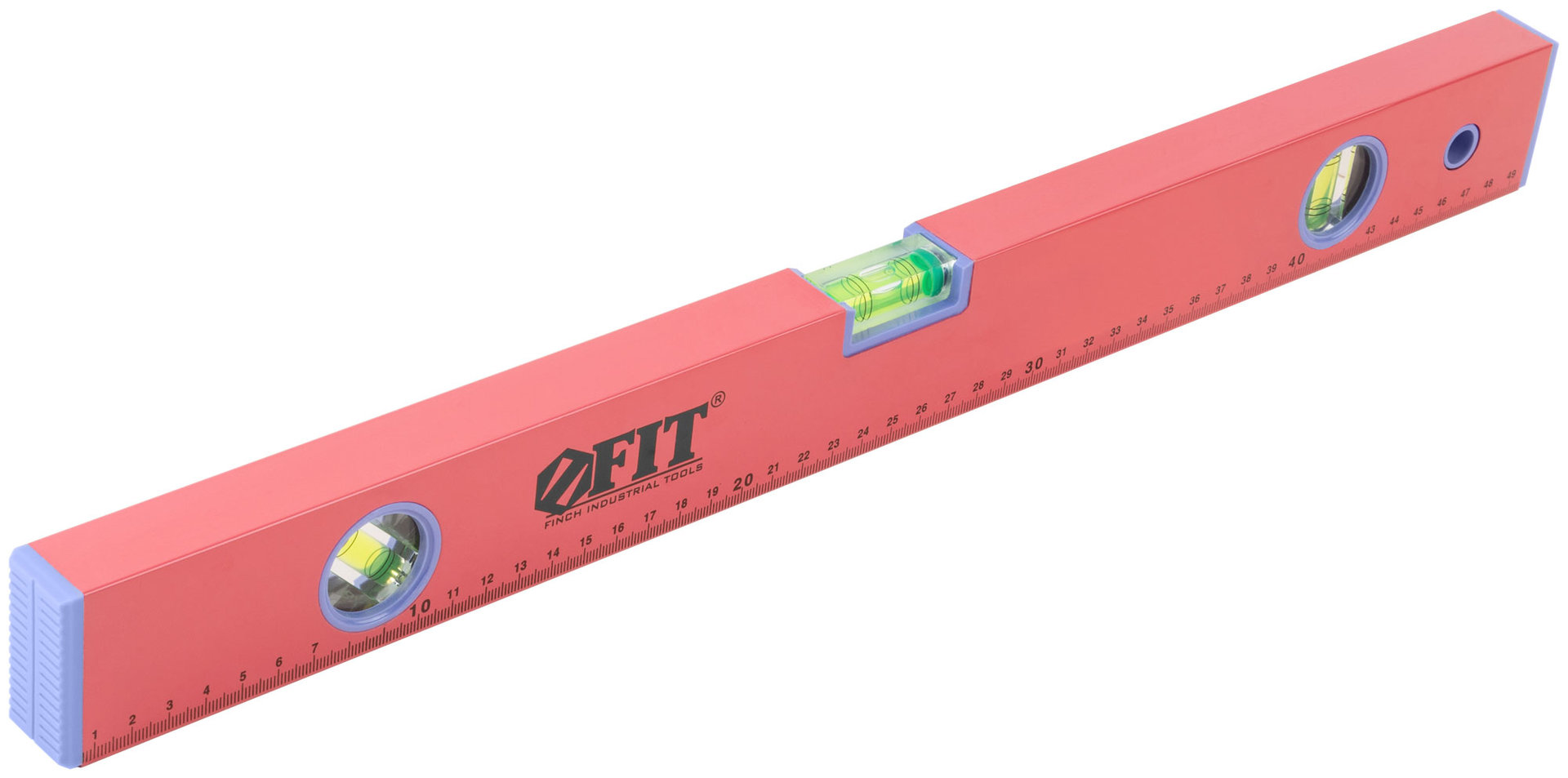 Уровень Стандарт, 3 глазка, красный корпус, фрезерованная рабочая грань, шкала 500 мм (18055)