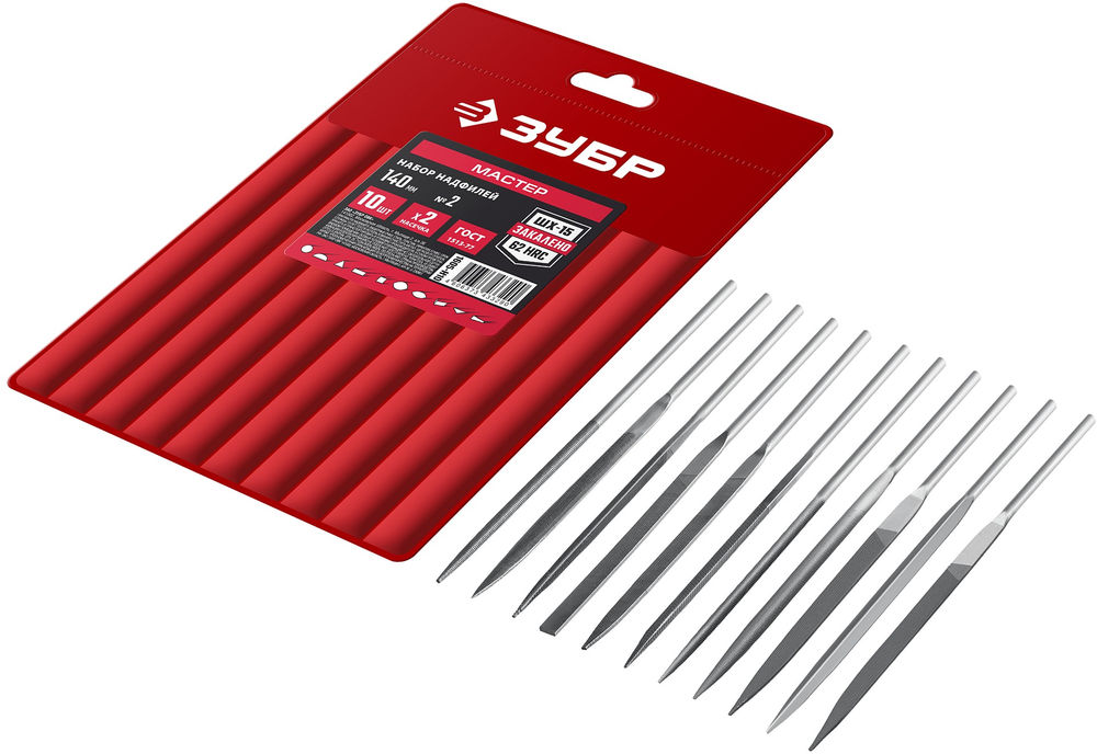Набор надфилей 10 шт 140 мм в чехле ЗУБР 1605-H10
