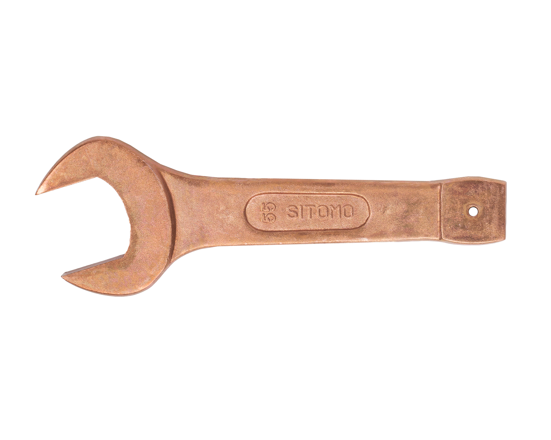 Ключ гаечный рожковый односторонний ударный 55 мм омеднение SITOMO