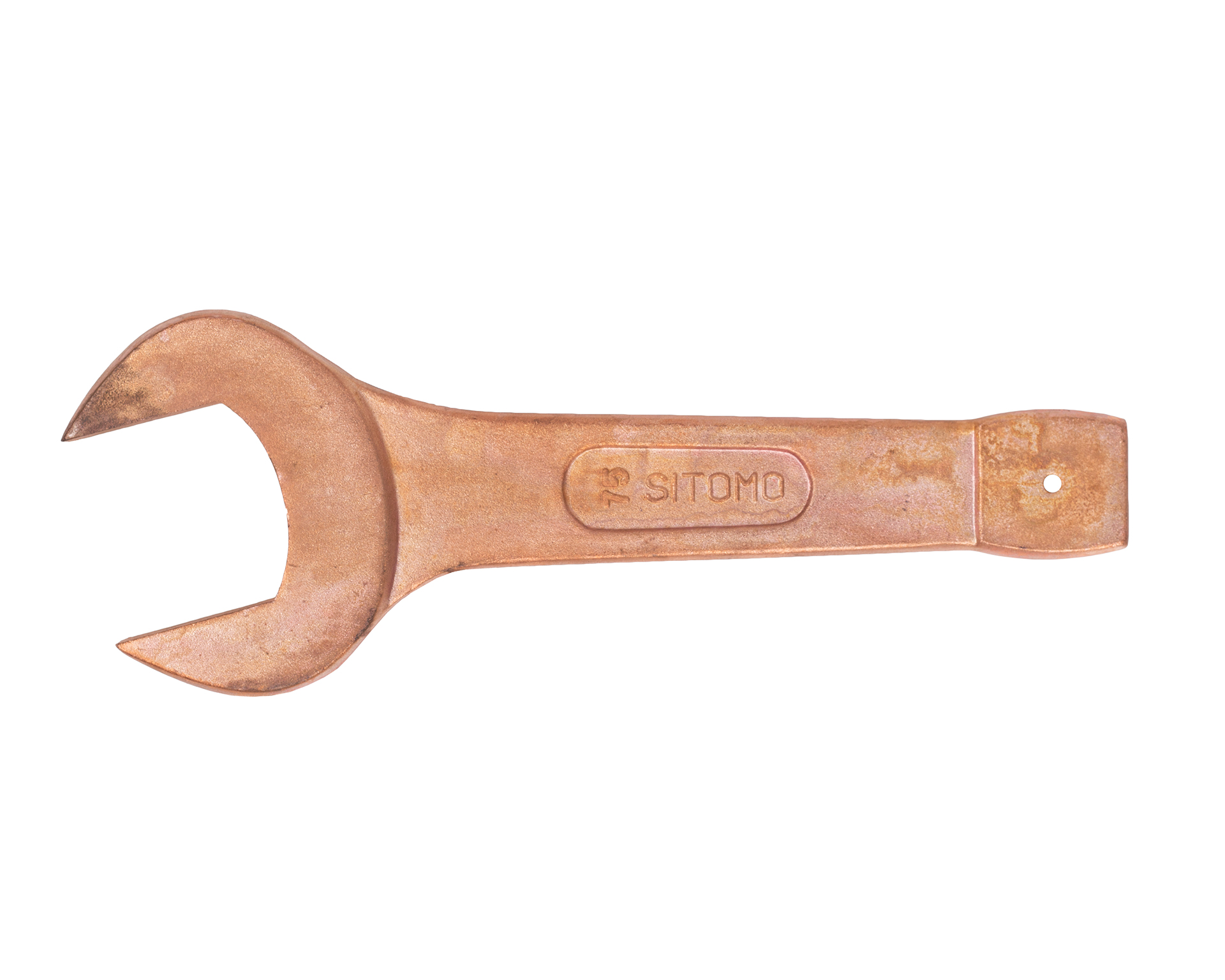 Ключ гаечный рожковый односторонний ударный 75 мм омеднение SITOMO