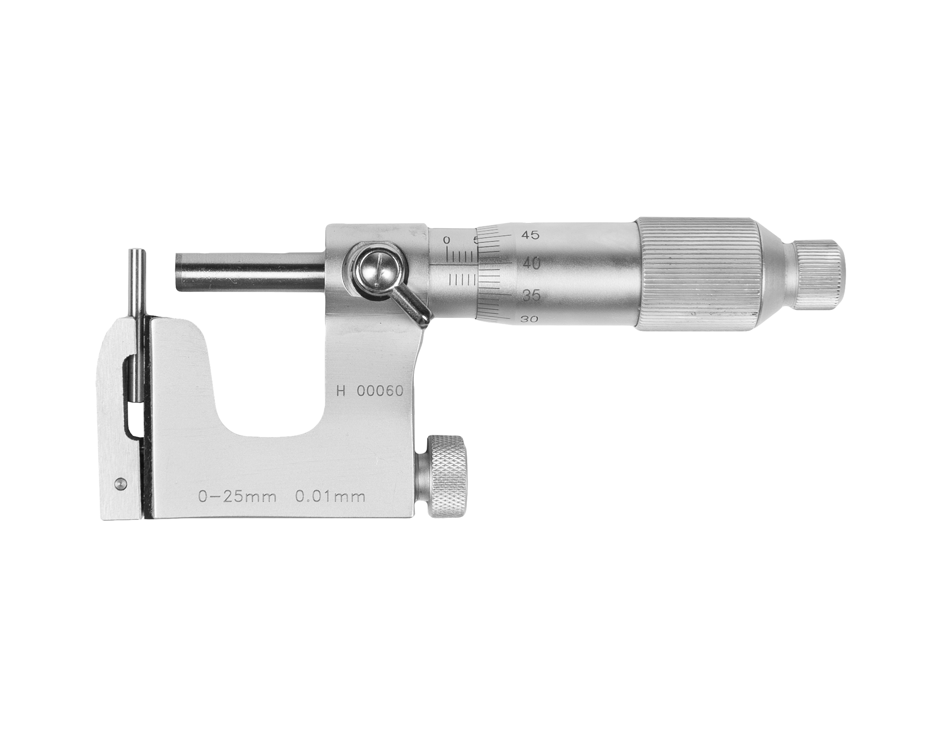 Микрометр МКУ- 25 0,01 с плоской пяткой SHAN (госреестр № 75427-19)