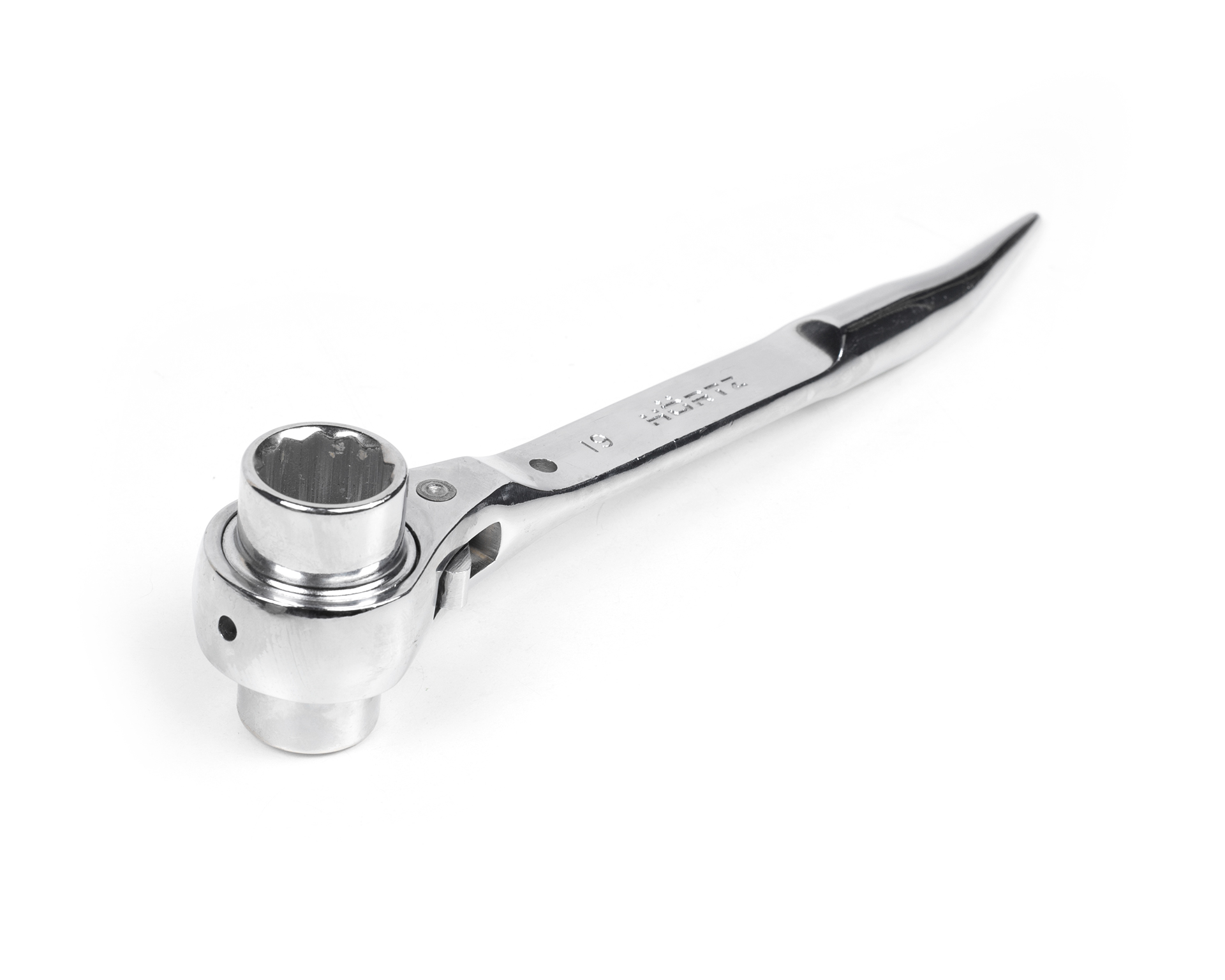 Ключ коликовый торцевой трещоточный 17х19 хром HORTZ