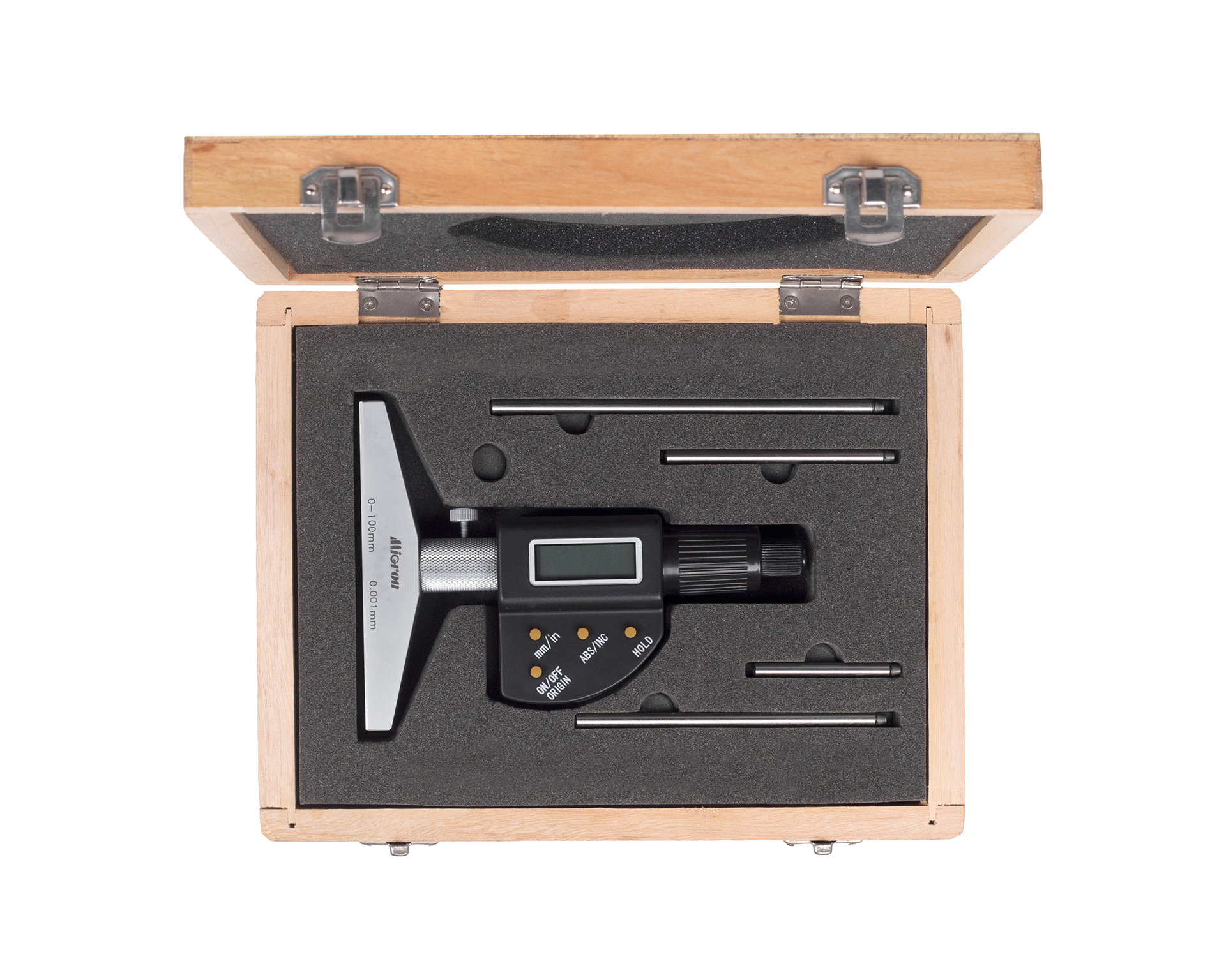 Глубиномер микрометрический цифровой ГМЦ-100 мм 0.001 электронный Микрон с калибровкой