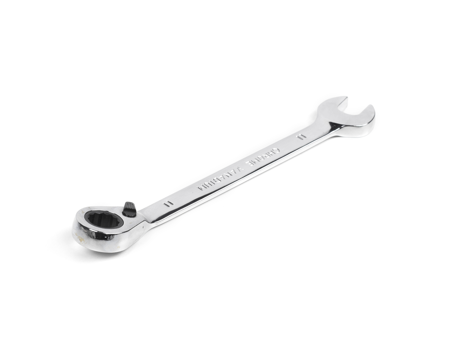 Ключ комбинированный трещоточный реверсивный 11х11 мм хромирование HORTZ