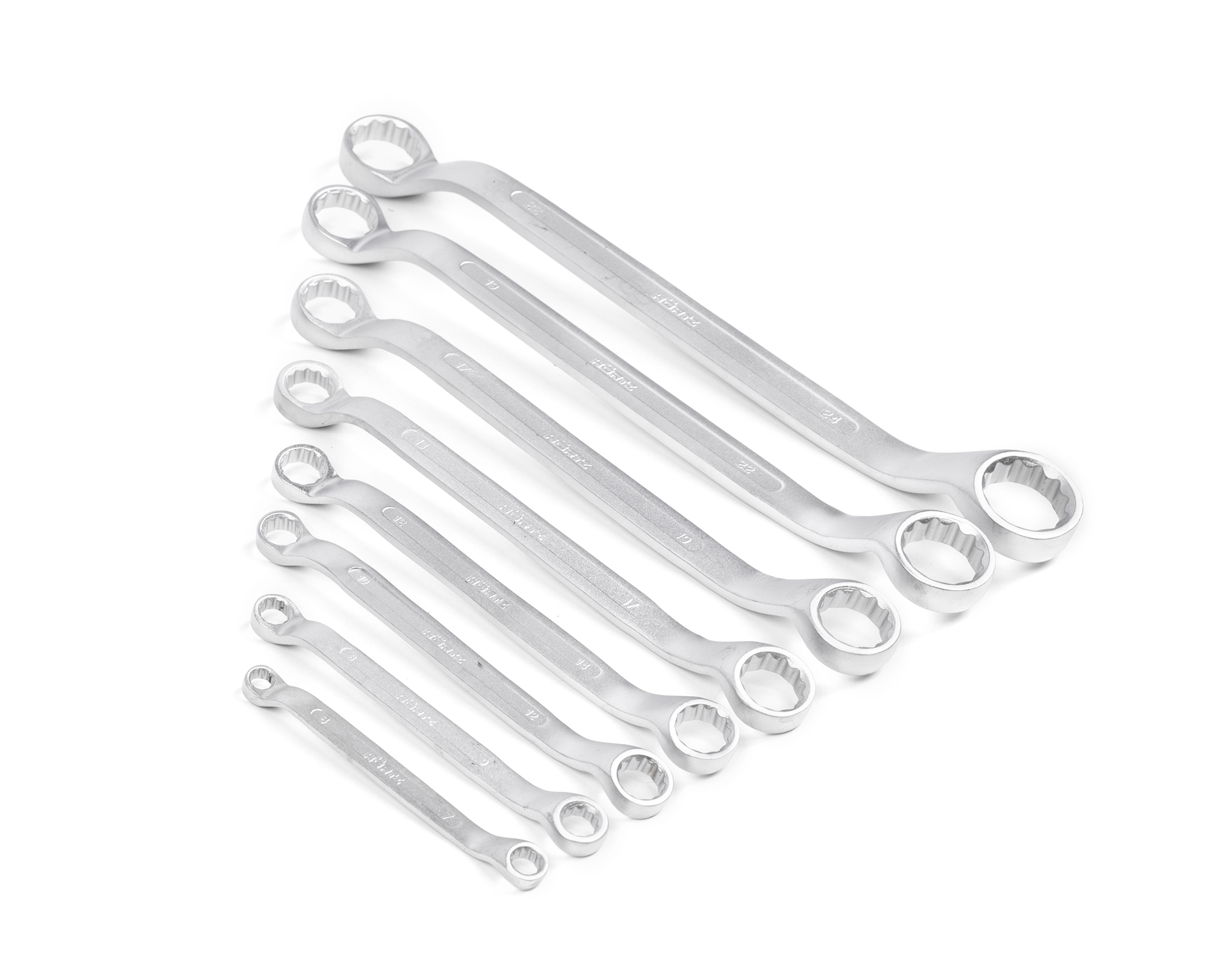 Набор ключей накидных двусторонних 8 шт. (6-24) хромирование HORTZ