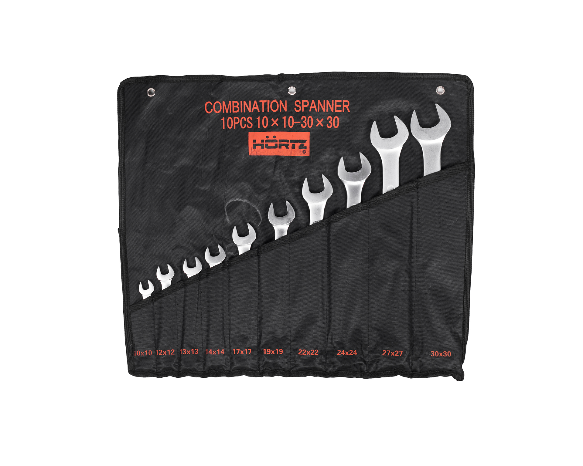 Набор ключей гаечных комбинированных 10 шт. (10-30) хром. HORTZ
