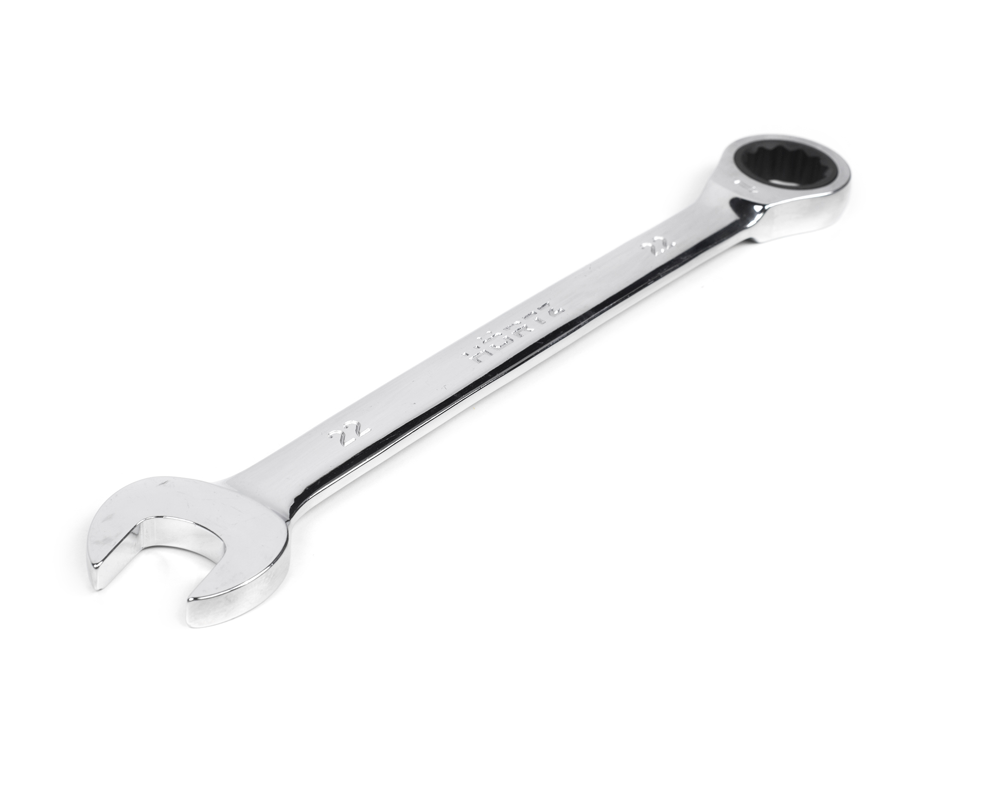 Ключ комбинированный трещоточный 22х22 мм хромирование HORTZ