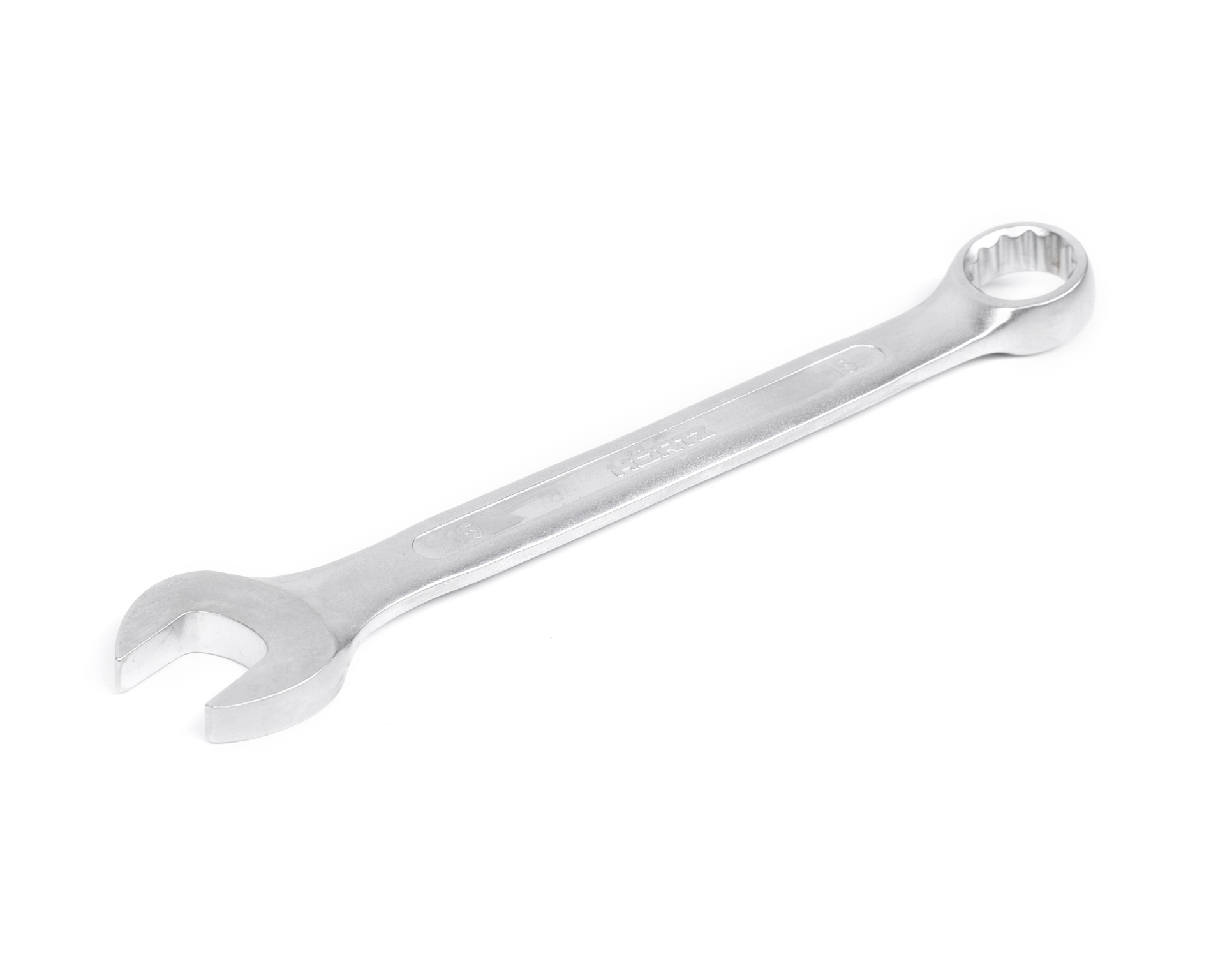 Ключ гаечный комбинированный 15х15 мм сатин финиш HORTZ