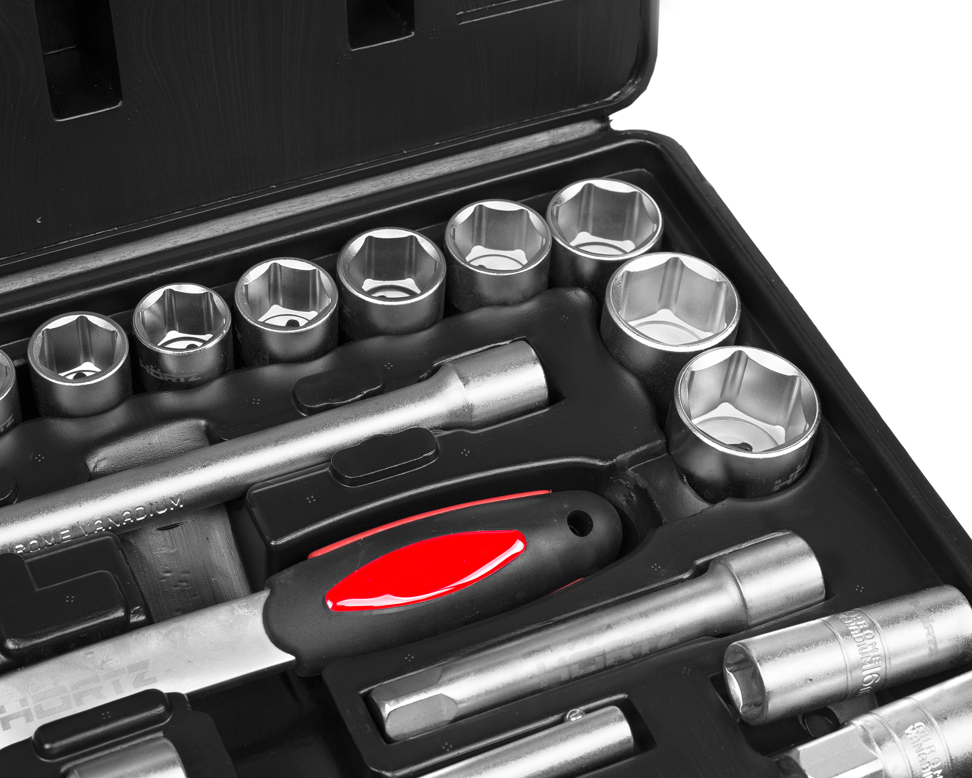 Набор головок торцевых, шестигранные №2 (26 предметов) HORTZ