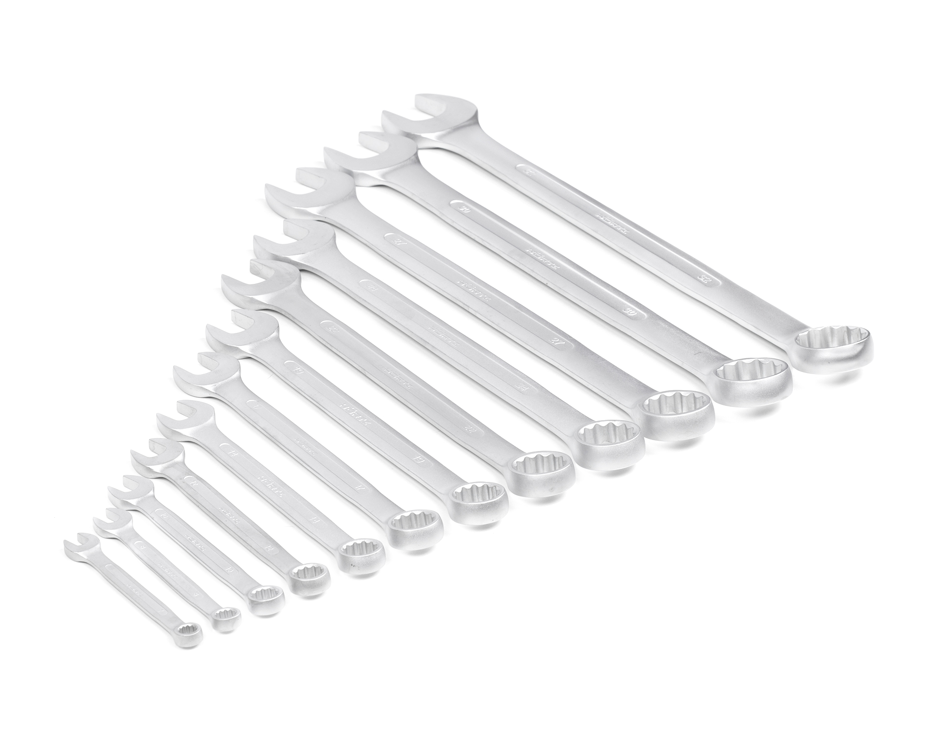 Набор ключей гаечных комбинированных 12 шт. (7-32) сатин финиш HORTZ