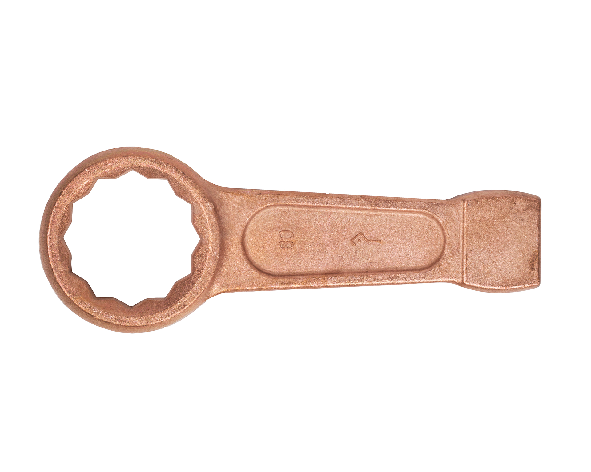 Ключ накидной односторонний ударный 80 мм омеднение