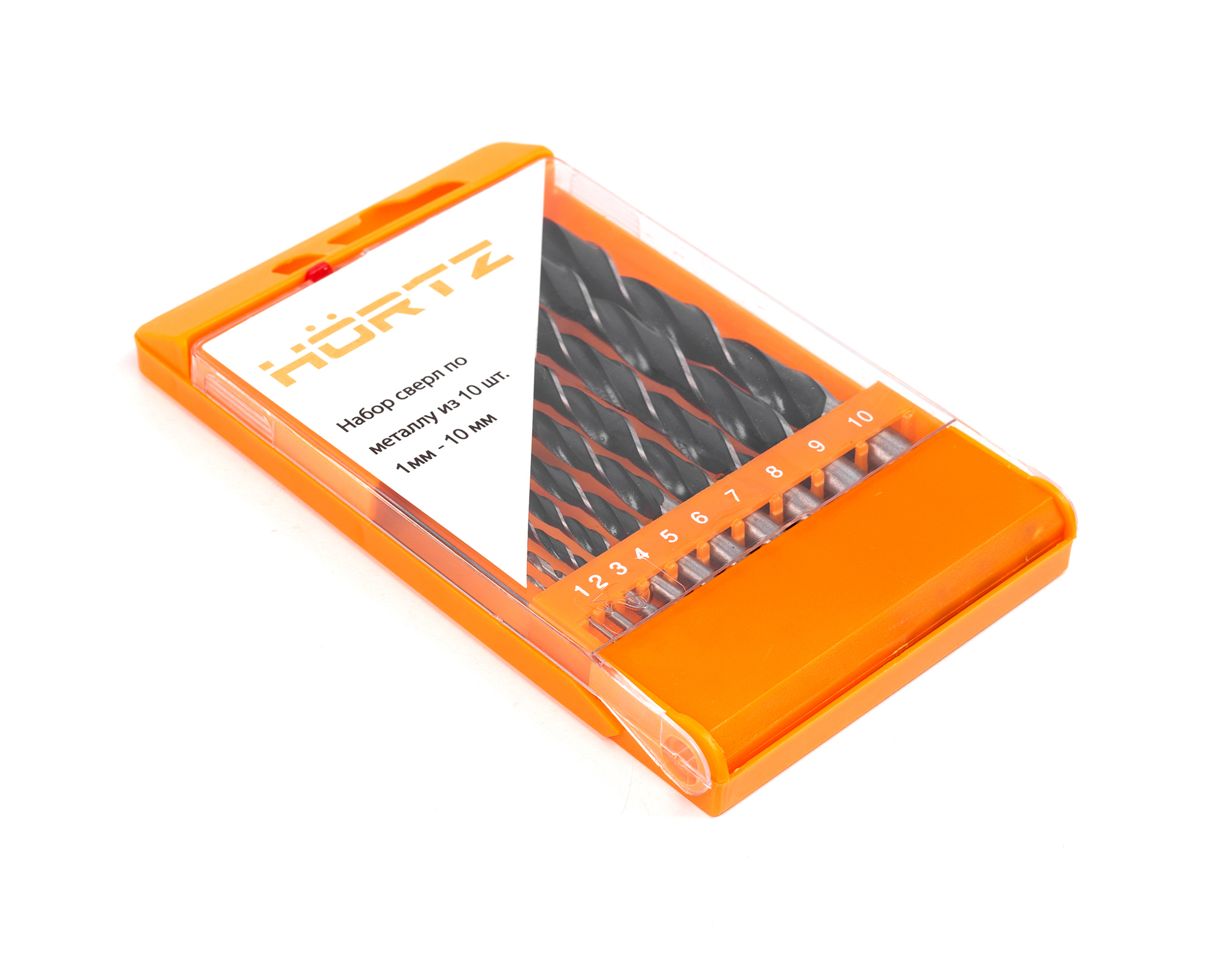 Набор сверл по металлу из 10 шт. 1-10 мм Р6М5 HORTZ